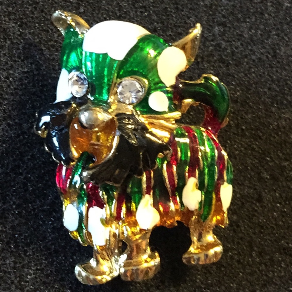 Vintage Bonetto enamel dig brooch